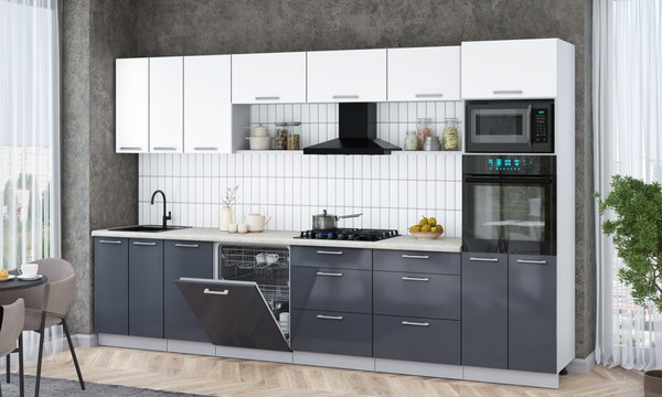 Кухонный гарнитур Интерлиния Мила Gloss 3.4-ПМ1-2