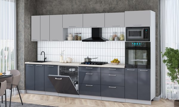 Кухонный гарнитур Интерлиния Мила Gloss 3.4-ПМ1-2