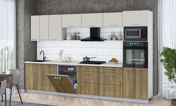 Кухонный гарнитур Интерлиния Мила Gloss 3.4-ПМ1-2