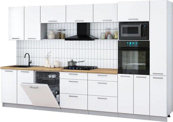 Кухонный гарнитур Интерлиния Мила Gloss 3.5-ПМ1 - фото