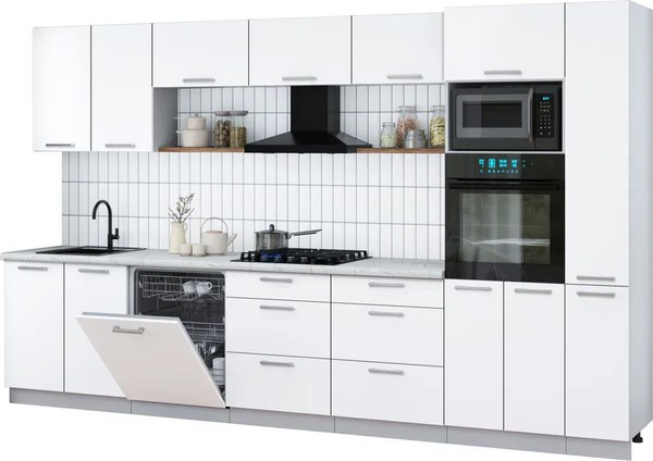 Кухонный гарнитур Интерлиния Мила Gloss 3.5-ПМ1 - фото