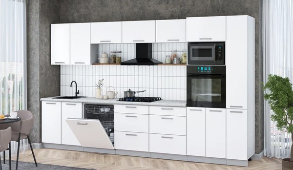 Кухонный гарнитур Интерлиния Мила Gloss 3.5-ПМ1