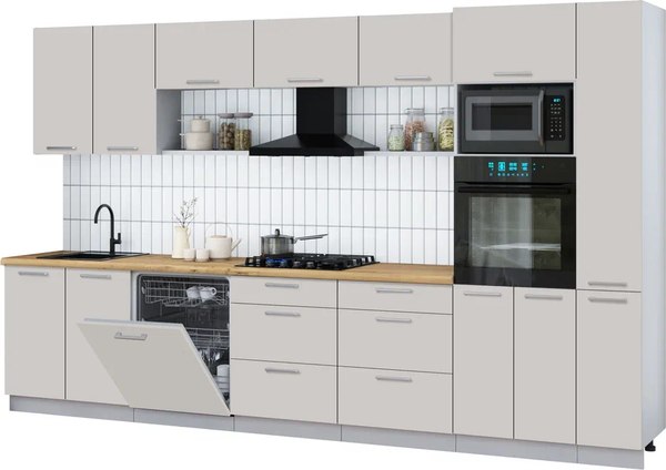 Кухонный гарнитур Интерлиния Мила Gloss 3.5-ПМ1 - фото