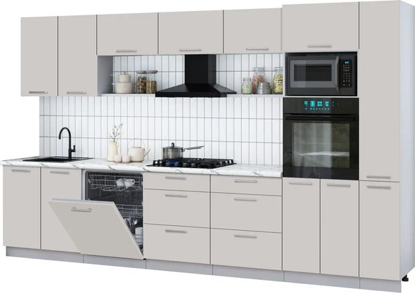 Кухонный гарнитур Интерлиния Мила Gloss 3.5-ПМ1 - фото