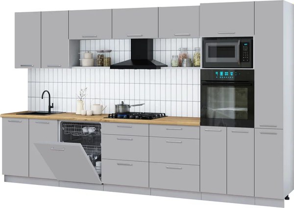 Кухонный гарнитур Интерлиния Мила Gloss 3.5-ПМ1 - фото