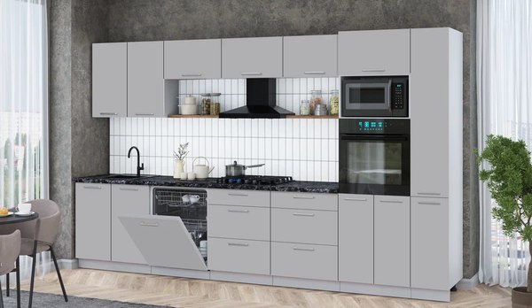 Кухонный гарнитур Интерлиния Мила Gloss 3.5-ПМ1