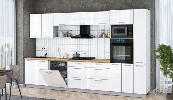 Кухонный гарнитур Интерлиния Мила Gloss 3.5-ПМ1