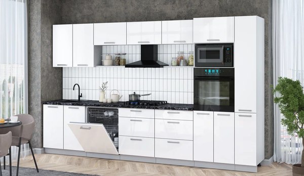 Кухонный гарнитур Интерлиния Мила Gloss 3.5-ПМ1