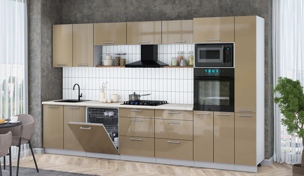 Кухонный гарнитур Интерлиния Мила Gloss 3.5-ПМ1