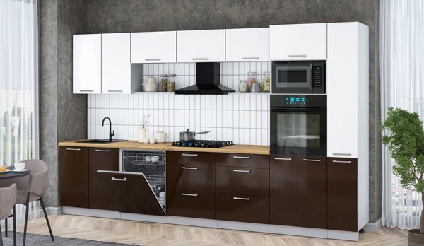 Кухонный гарнитур Интерлиния Мила Gloss 3.5-ПМ1