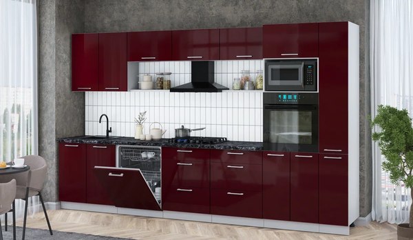 Кухонный гарнитур Интерлиния Мила Gloss 3.5-ПМ1