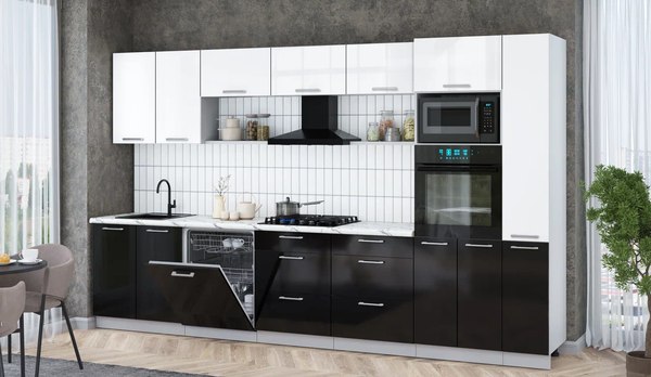 Кухонный гарнитур Интерлиния Мила Gloss 3.5-ПМ1