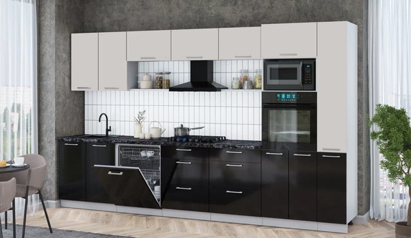 Кухонный гарнитур Интерлиния Мила Gloss 3.5-ПМ1