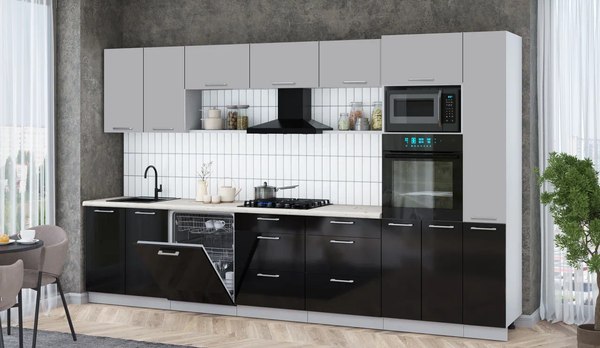 Кухонный гарнитур Интерлиния Мила Gloss 3.5-ПМ1