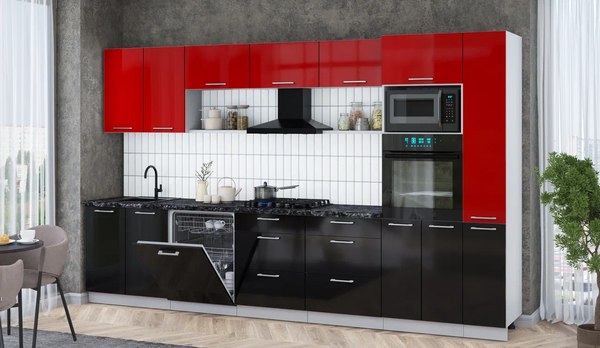 Кухонный гарнитур Интерлиния Мила Gloss 3.5-ПМ1