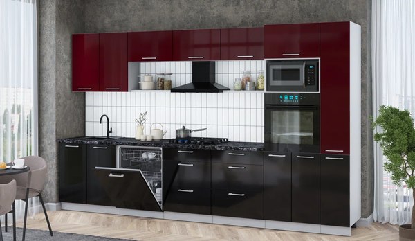 Кухонный гарнитур Интерлиния Мила Gloss 3.5-ПМ1