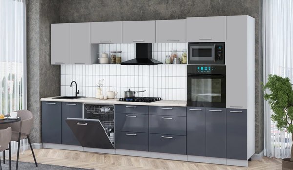 Кухонный гарнитур Интерлиния Мила Gloss 3.5-ПМ1