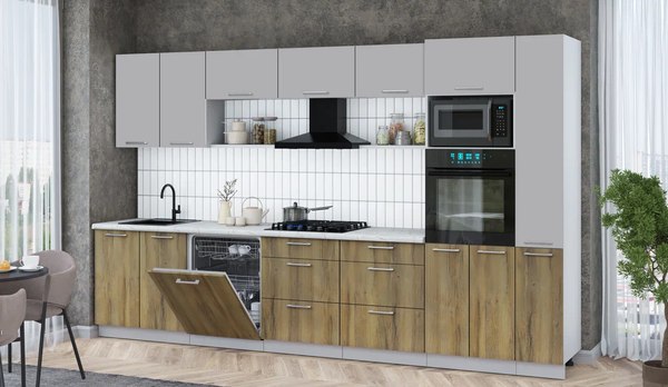 Кухонный гарнитур Интерлиния Мила Gloss 3.5-ПМ1