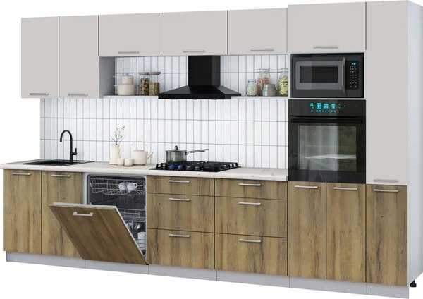 Кухонный гарнитур Интерлиния Мила Gloss 3.5-ПМ1 - фото