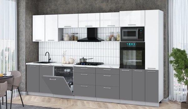 Кухонный гарнитур Интерлиния Мила Gloss 3.5-ПМ1