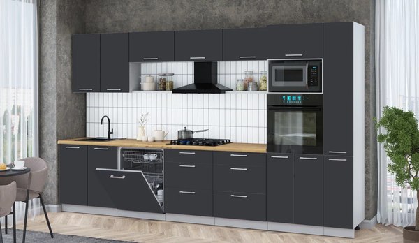 Кухонный гарнитур Интерлиния Мила Gloss 3.5-ПМ1