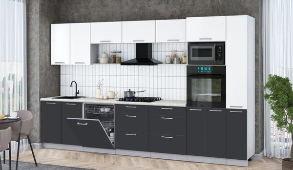 Кухонный гарнитур Интерлиния Мила Gloss 3.5-ПМ1