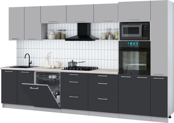Кухонный гарнитур Интерлиния Мила Gloss 3.5-ПМ1 - фото