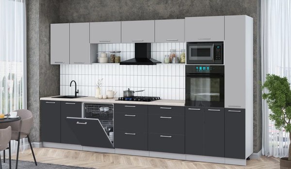 Кухонный гарнитур Интерлиния Мила Gloss 3.5-ПМ1