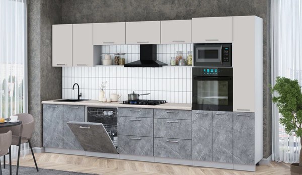 Кухонный гарнитур Интерлиния Мила Gloss 3.5-ПМ1