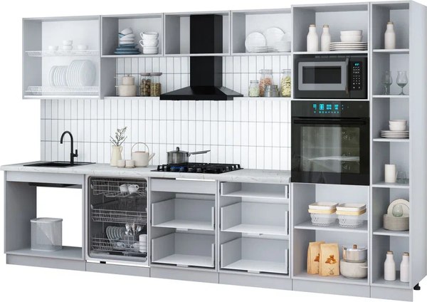Кухонный гарнитур Интерлиния Мила Gloss 3.5-ПМ1