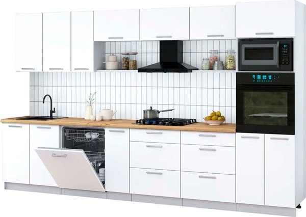 Кухонный гарнитур Интерлиния Мила Gloss 3.5-ПМ1-2 - фото