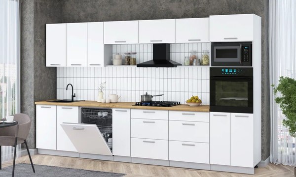 Кухонный гарнитур Интерлиния Мила Gloss 3.5-ПМ1-2