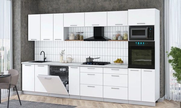 Кухонный гарнитур Интерлиния Мила Gloss 3.5-ПМ1-2