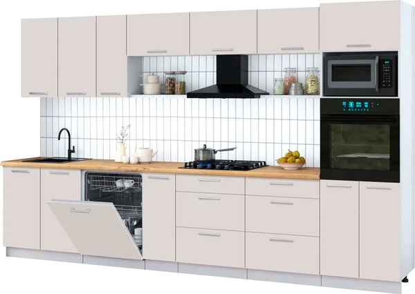 Кухонный гарнитур Интерлиния Мила Gloss 3.5-ПМ1-2 - фото