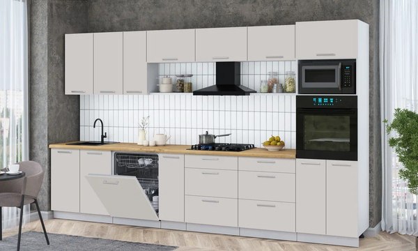 Кухонный гарнитур Интерлиния Мила Gloss 3.5-ПМ1-2