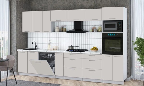 Кухонный гарнитур Интерлиния Мила Gloss 3.5-ПМ1-2