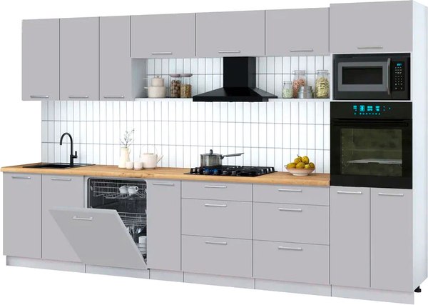 Кухонный гарнитур Интерлиния Мила Gloss 3.5-ПМ1-2 - фото