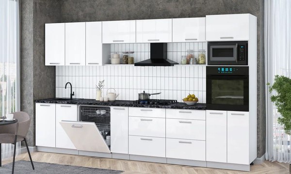 Кухонный гарнитур Интерлиния Мила Gloss 3.5-ПМ1-2