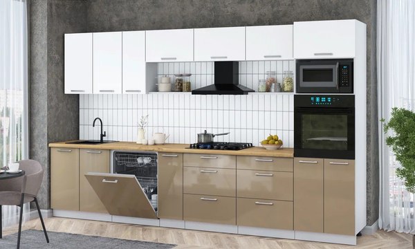 Кухонный гарнитур Интерлиния Мила Gloss 3.5-ПМ1-2