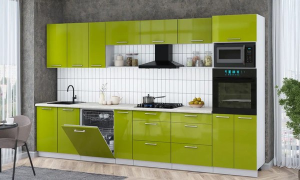 Кухонный гарнитур Интерлиния Мила Gloss 3.5-ПМ1-2