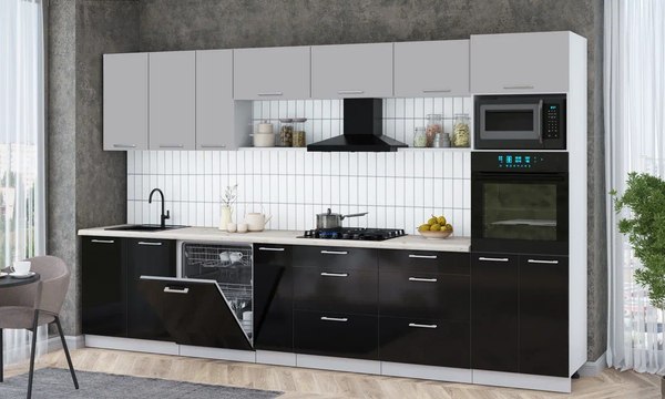 Кухонный гарнитур Интерлиния Мила Gloss 3.5-ПМ1-2