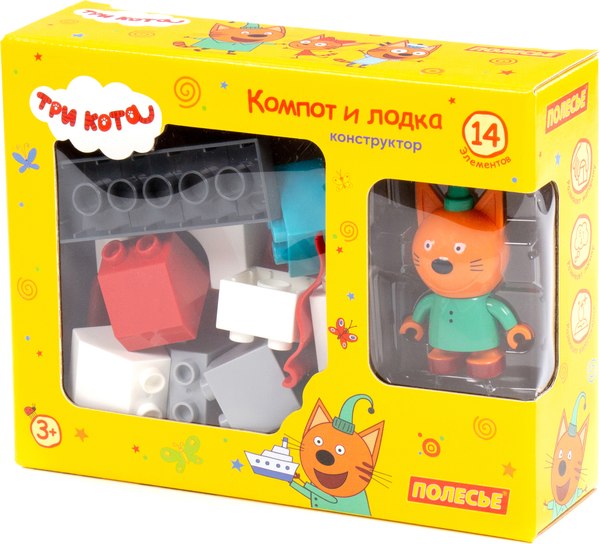 Конструктор Полесье Макси. Три кота. Компот и лодка / 75816 - фото