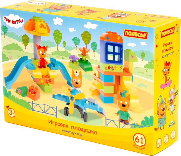 Конструктор Полесье Макси. Три кота. Игровая площадка / 70245 - фото