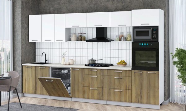 Кухонный гарнитур Интерлиния Мила Gloss 3.5-ПМ1-2