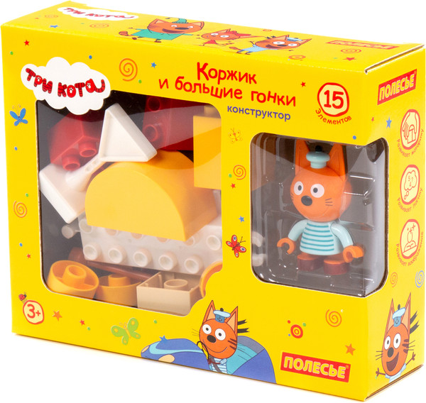 Конструктор Полесье Макси. Три кота. Коржик и большие гонки / 75854 - фото