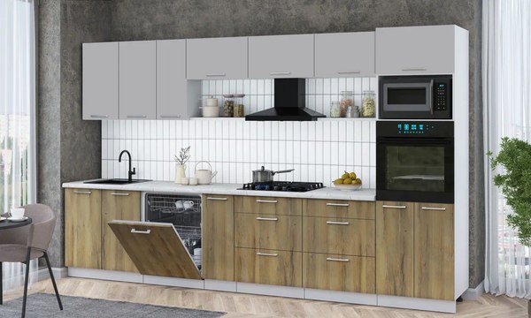 Кухонный гарнитур Интерлиния Мила Gloss 3.5-ПМ1-2