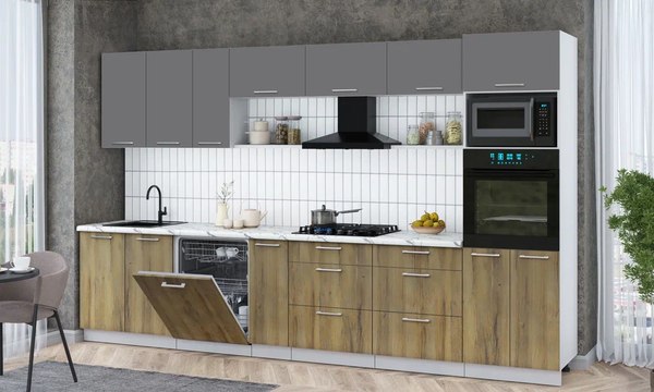 Кухонный гарнитур Интерлиния Мила Gloss 3.5-ПМ1-2