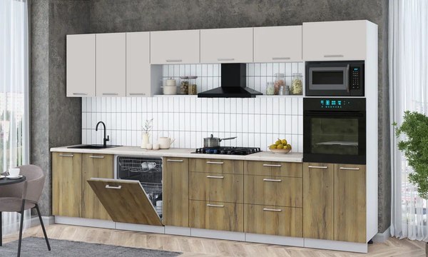 Кухонный гарнитур Интерлиния Мила Gloss 3.5-ПМ1-2