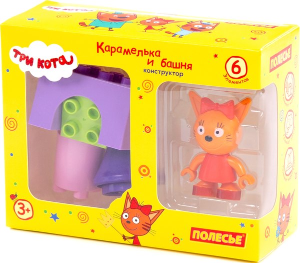 Конструктор Полесье Макси. Три кота. Карамелька и башня / 63707 - фото