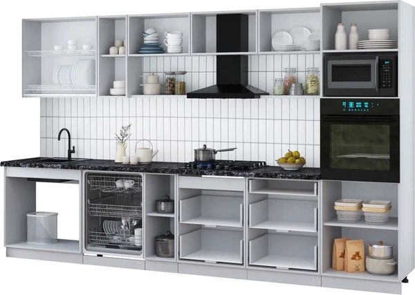 Кухонный гарнитур Интерлиния Мила Gloss 3.5-ПМ1-2